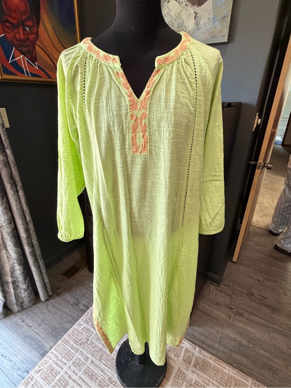 Gauze Embroidered Kaftan Dress from World Market